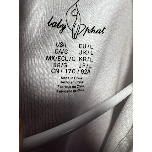 Baby Phat White Velour Womens Zip Up Track Jacket Medium Embroidered Cat Logo - Picture 6 of 7